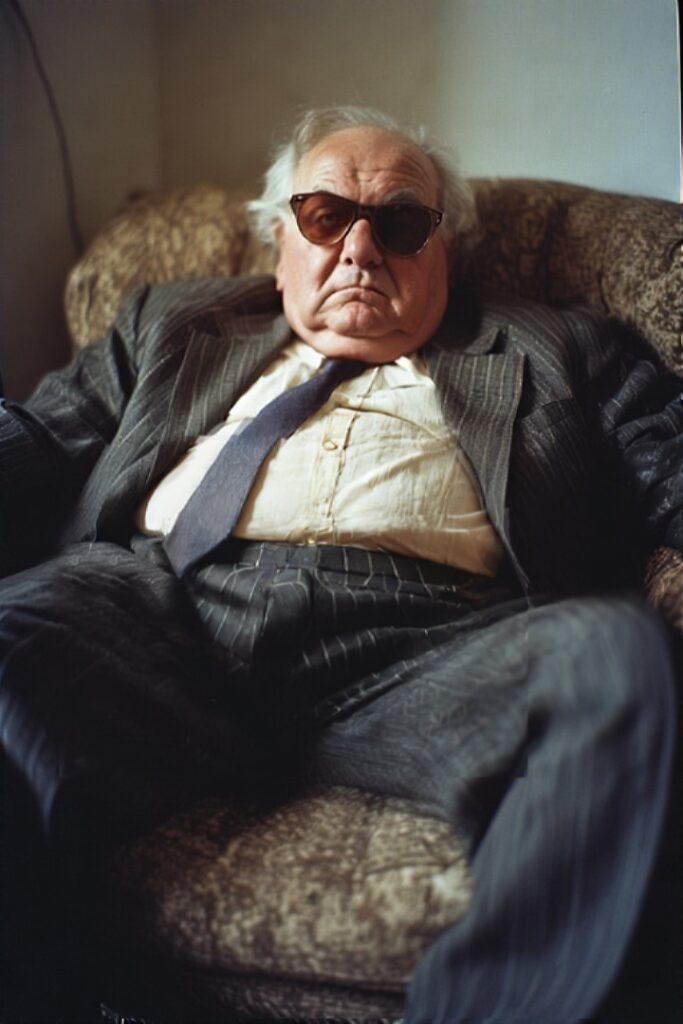 Old man in a suit, naked grandpa, nude cock old man