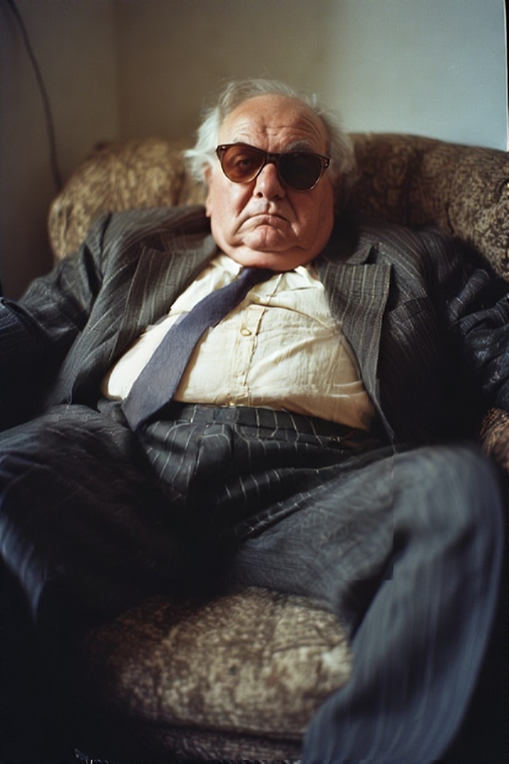 Old man in a suit, naked grandpa, nude cock old man