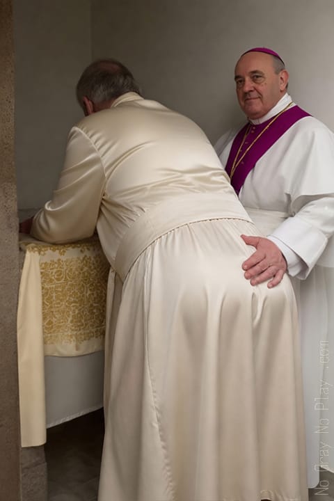 I know that look in your eyes. You’re wondering what’s underneath his long white robe, aren’t you? Go on… lift the hem just a little. I won’t tell.