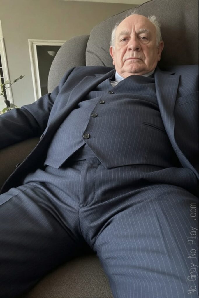 Old naked grandpa, old man cock and balls