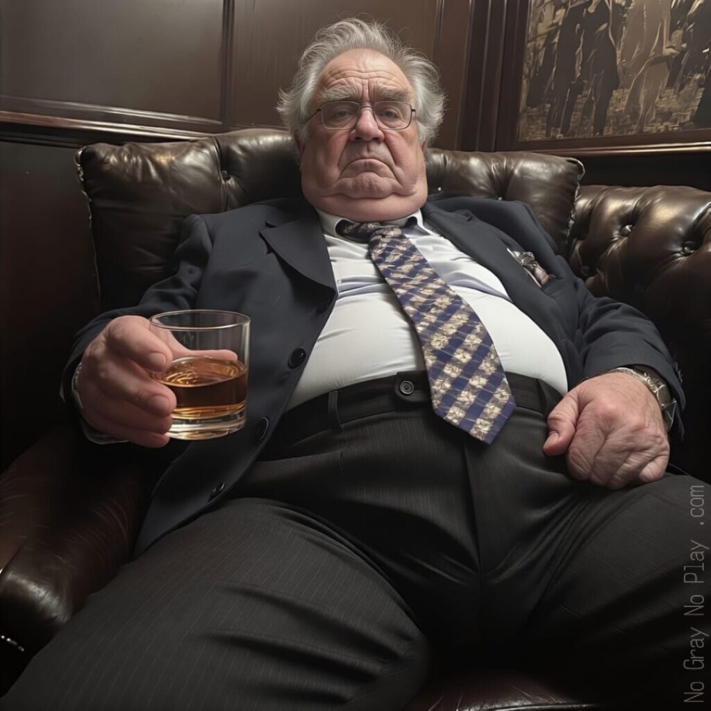Old naked proffessor in a suit