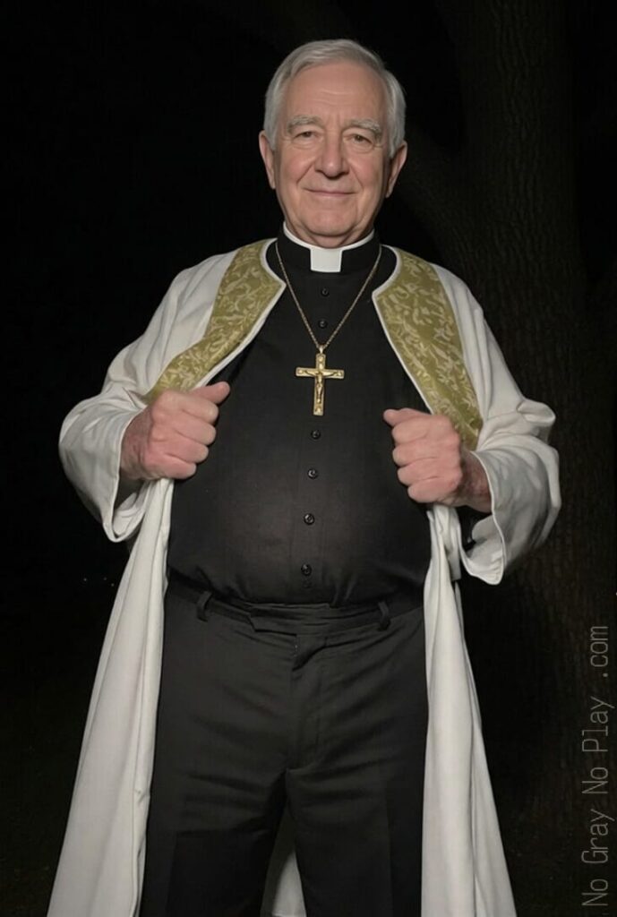 Old naked priest