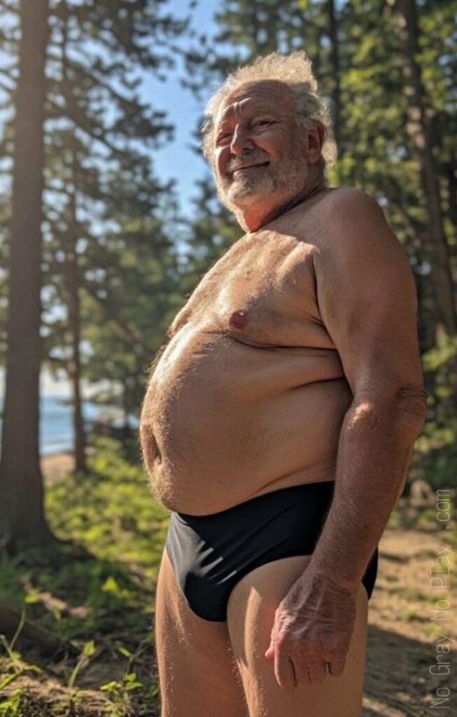 Grandpa public hard cock, crusing beach